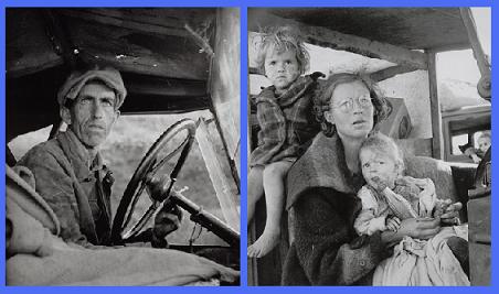 Deux photographies de Dorothea Lange.